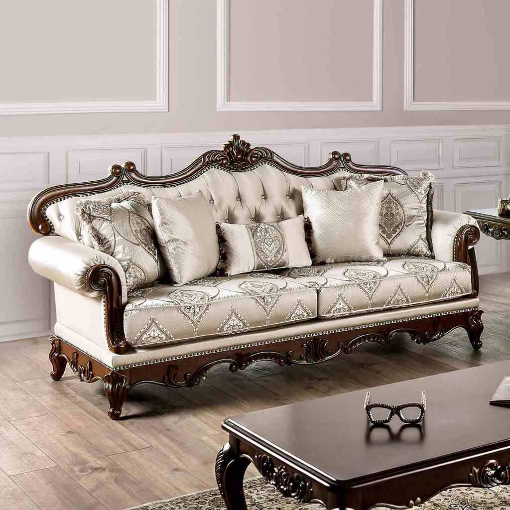 The appearance of Veracruz Sofa In Dark Cherry and Beige designed by Furniture of America in the traditional interior design. This dark cherry and beige piece of furniture was selected by 1StopBedrooms from Veracruz Collection to add a touch of cosiness and style into your home. Sku: FM65002BG-SF. Material: Fabric.