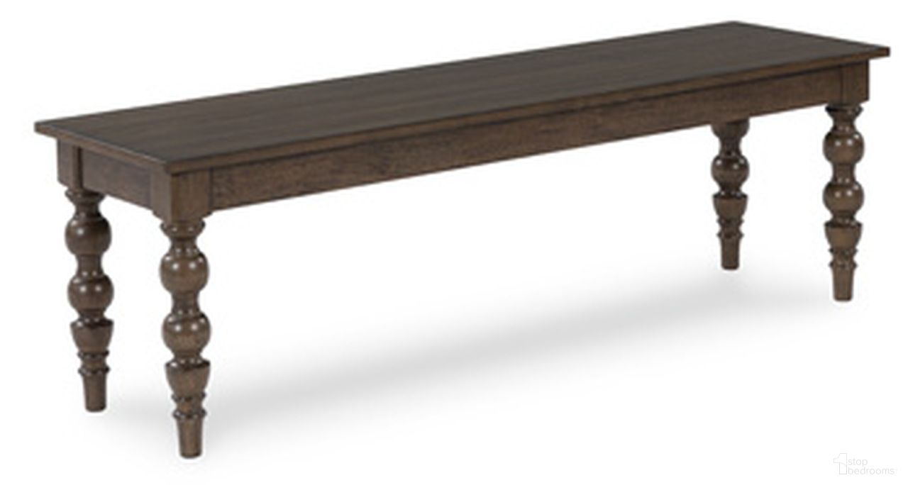 The appearance of Veramond 58 Inch Dining Bench In Dark Brown designed by Signature Design by Ashley in the traditional interior design. This dark brown piece of furniture was selected by 1StopBedrooms from Veramond Collection to add a touch of cosiness and style into your home. Sku: D694-00. Material: Wood.