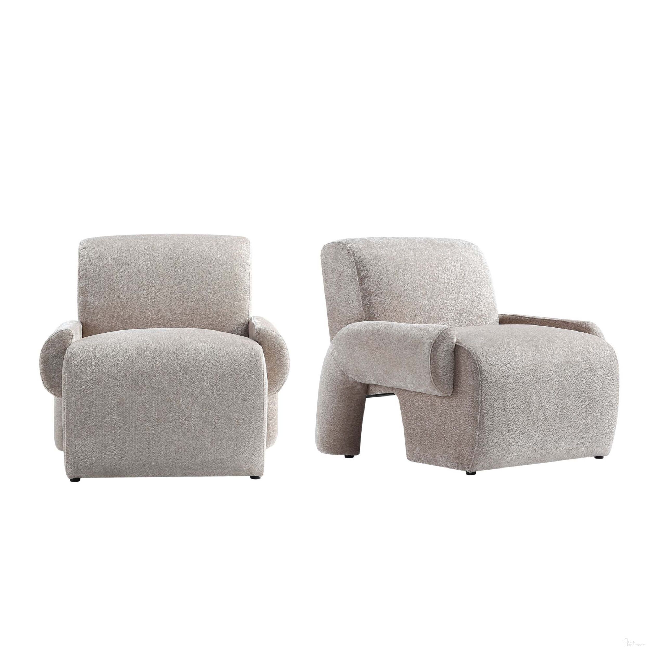 The appearance of Verandah Accent Chair Set of 2 In Beige designed by Manhattan Comfort in the transitional interior design. This beige piece of furniture  was selected by 1StopBedrooms from Verandah Collection to add a touch of cosiness and style into your home. Sku: AC069-BE;AC069-BE. Material: Wood.