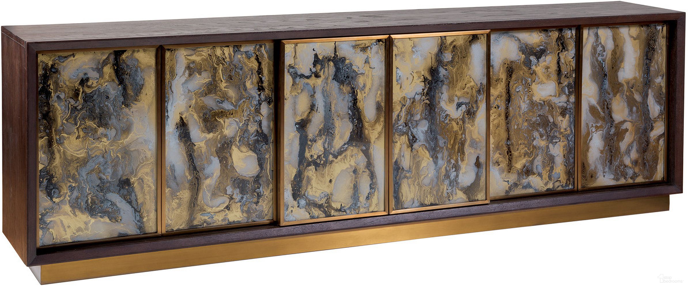 The appearance of Verbatim Verbatim Long Media Console In Dark Brown designed by Artistica Home in the modern / contemporary interior design. This dark brown piece of furniture was selected by 1StopBedrooms from Verbatim Collection to add a touch of cosiness and style into your home. Sku: 2170-910. Material: Wood.