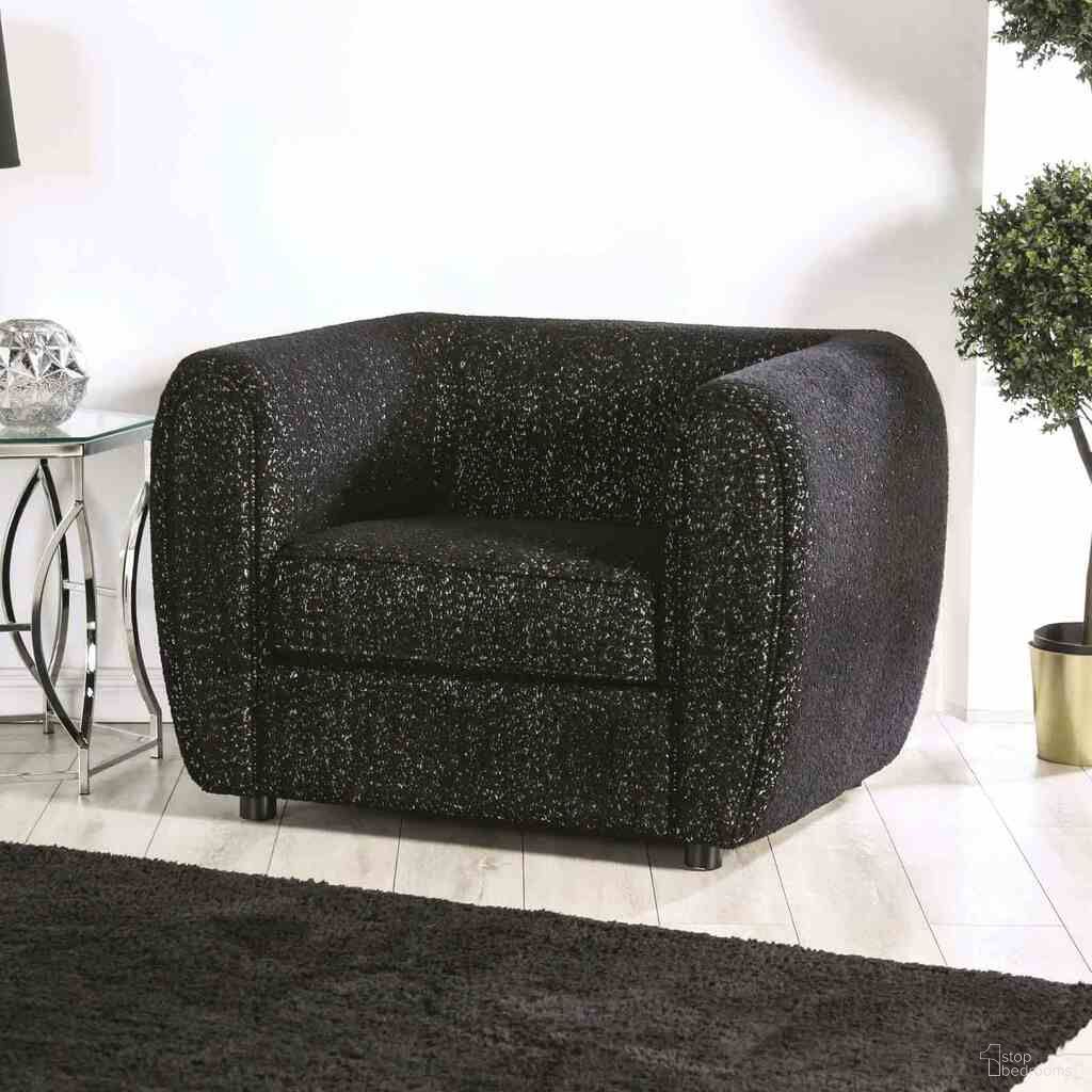 The appearance of Verdal Chair In Black designed by Furniture of America in the modern / contemporary interior design. This black piece of furniture was selected by 1StopBedrooms from Verdal Collection to add a touch of cosiness and style into your home. Sku: FM61001BK-CH. Material: Boucle.