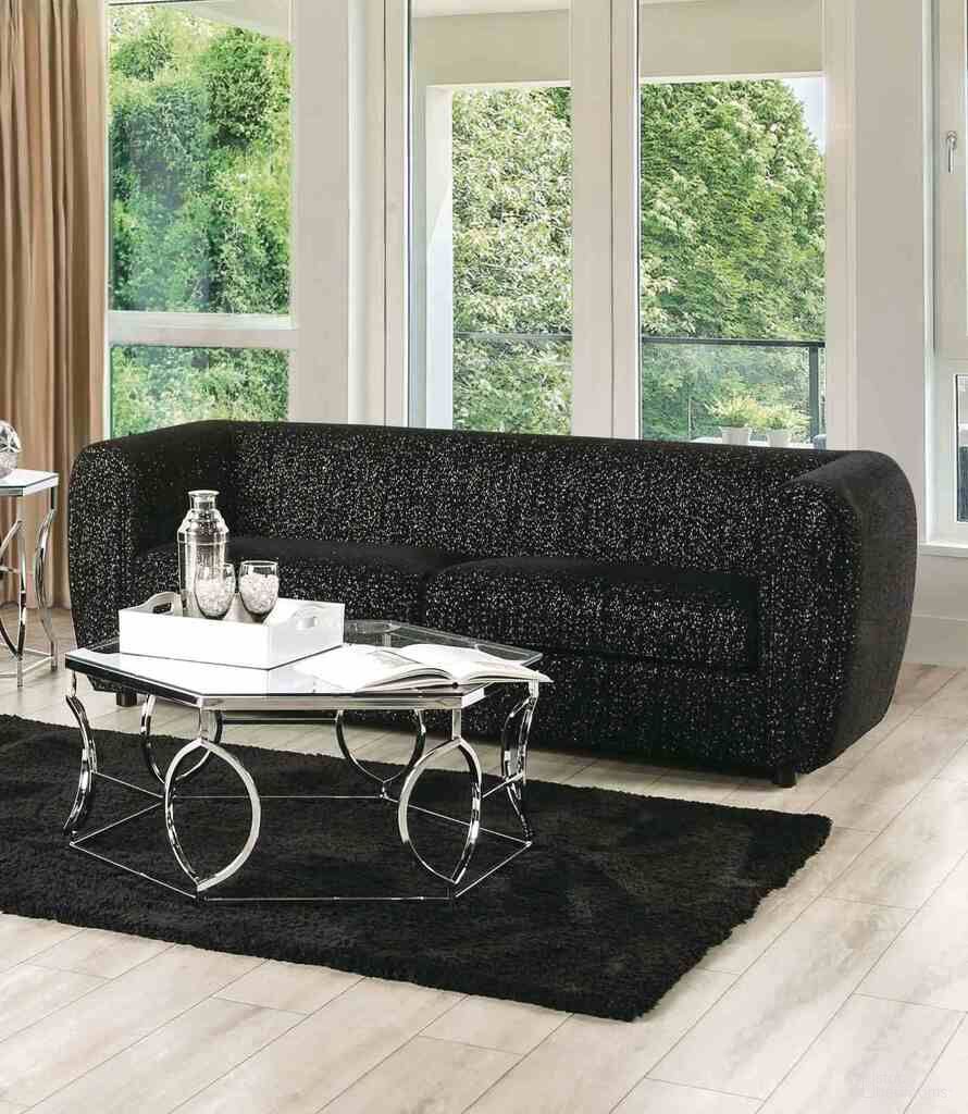 The appearance of Verdal Sofa In Black designed by Furniture of America in the modern / contemporary interior design. This black piece of furniture was selected by 1StopBedrooms from Verdal Collection to add a touch of cosiness and style into your home. Sku: FM61001BK-SF. Material: Boucle.