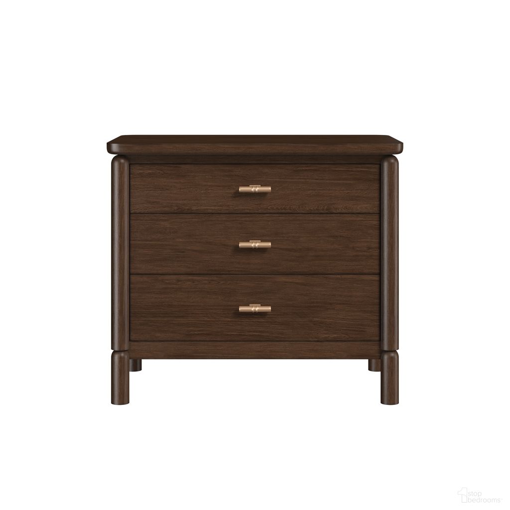 The appearance of Verge 3 Drawer Nightstand In Brown and Walnut designed by A.R.T. in the traditional interior design. This brown and walnut piece of furniture was selected by 1StopBedrooms from Verge Collection to add a touch of cosiness and style into your home. Sku: 337141-1960. Material: Poplar Solid.