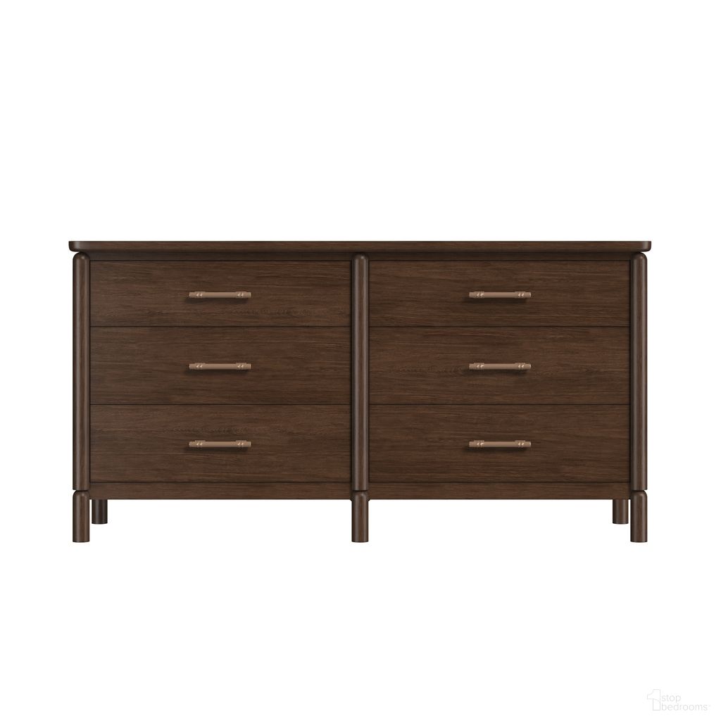 The appearance of Verge Dresser In Brown and Walnut designed by A.R.T. in the traditional interior design. This brown and walnut piece of furniture was selected by 1StopBedrooms from Verge Collection to add a touch of cosiness and style into your home. Sku: 337130-1960. Material: Poplar Solid.