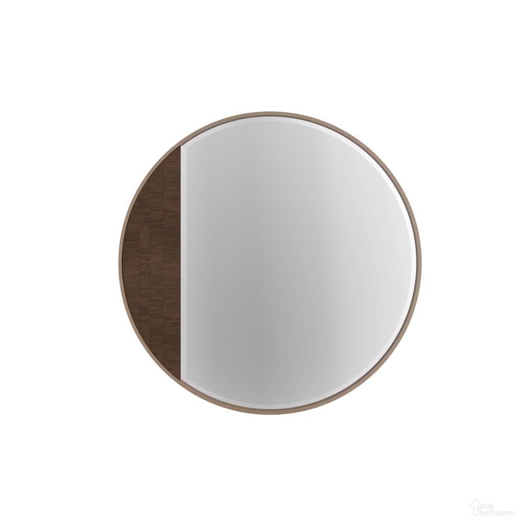 Verge Round Mirror In Brown and Walnut