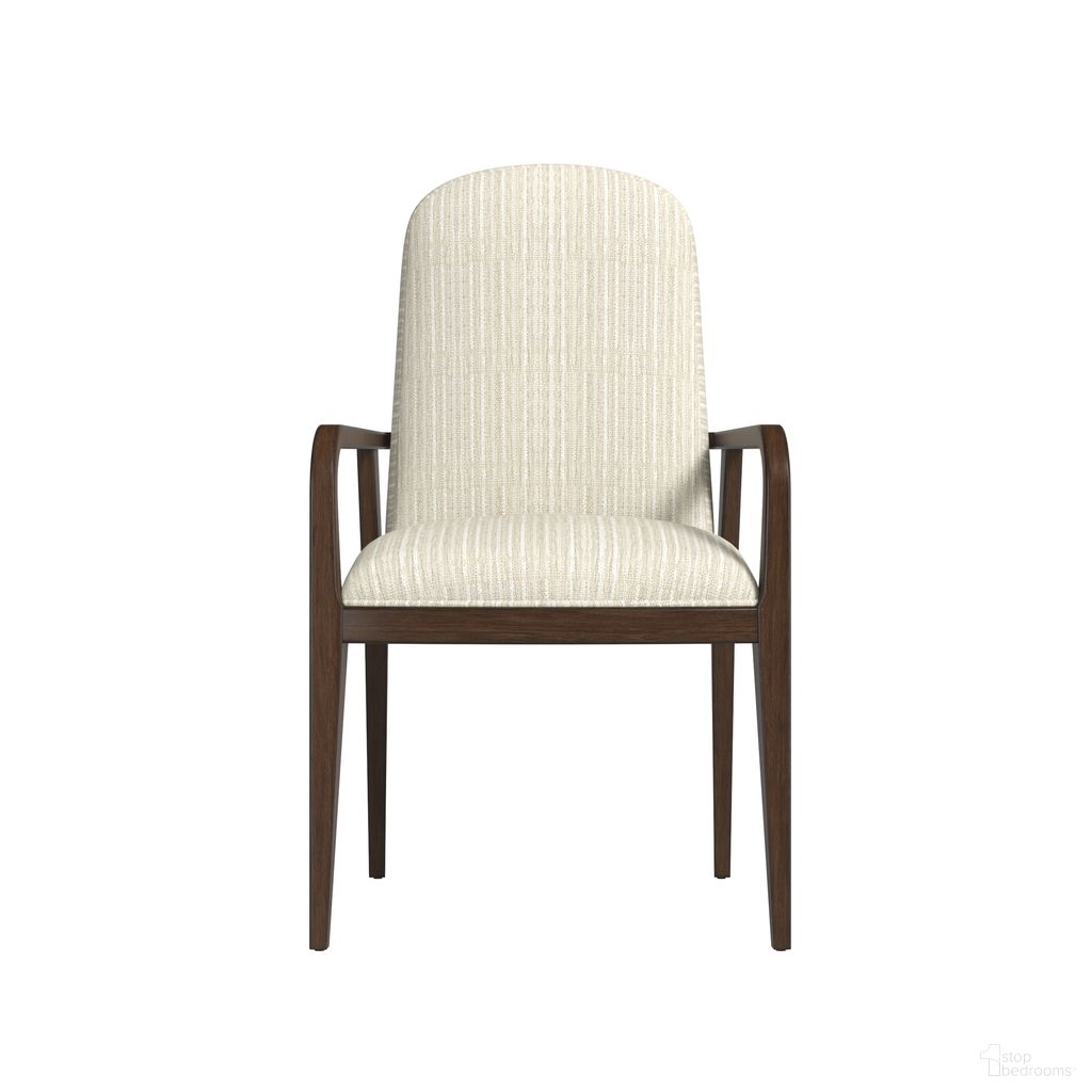 The appearance of Verge Upholstered Arm Chair In Walnut and Beige designed by A.R.T. in the traditional interior design. This walnut and beige piece of furniture  was selected by 1StopBedrooms from Verge Collection to add a touch of cosiness and style into your home. Sku: 337207-1960. Chair Type: Arm Chair. Material: Parawood.