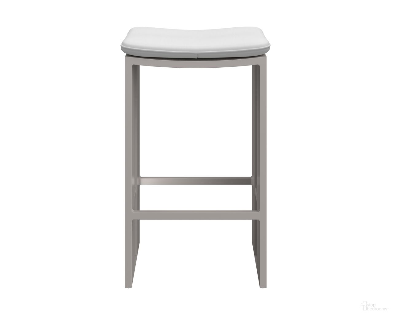 Verin Barstool In Greige and Stinson White
