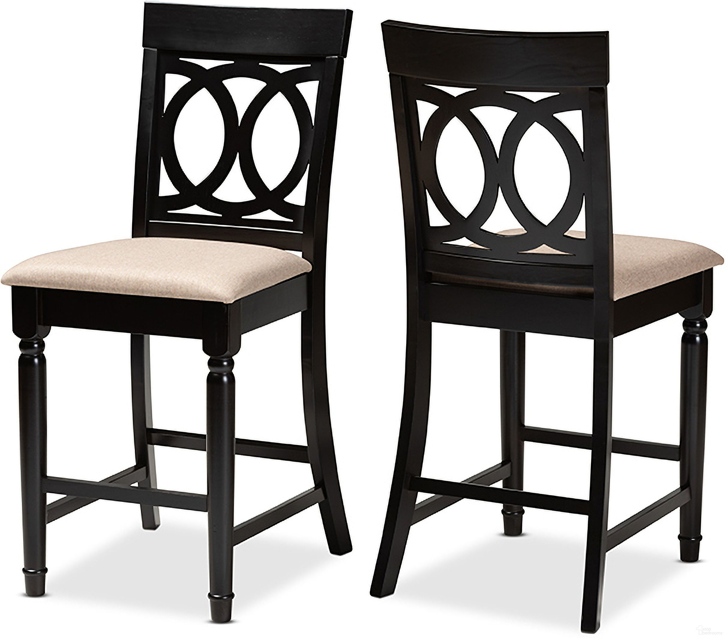 The appearance of Verina Sand Fabric Upholstered Espresso Brown 2-Piece Wood Counter Stool Set of 2 designed by Baxton Studio in the modern / contemporary interior design. This sand piece of furniture was selected by 1StopBedrooms from Verina Collection to add a touch of cosiness and style into your home. Sku: RH323P-Sand/Dark Brown-PS. Material: Polyester.