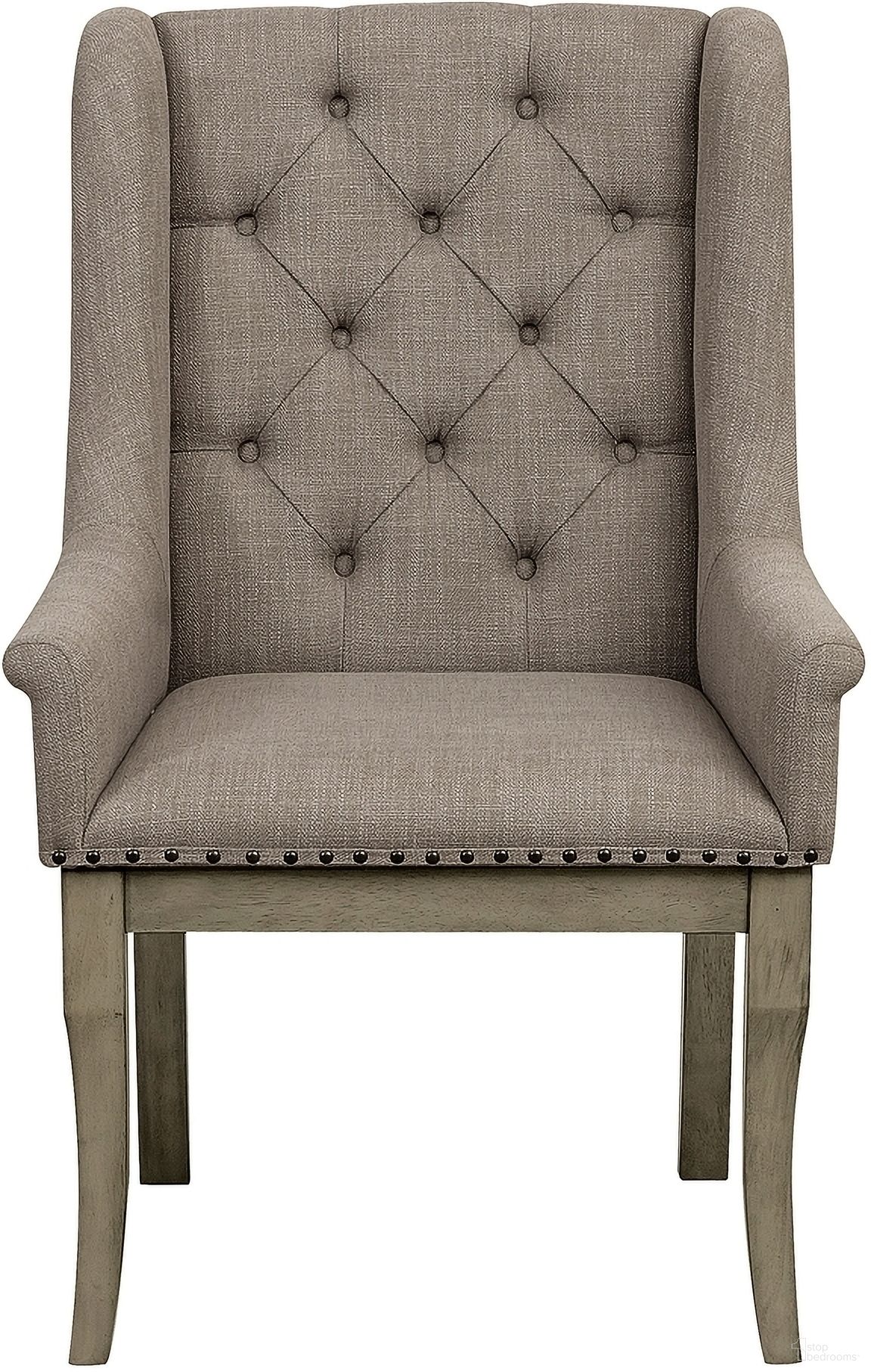 The appearance of Vermillion Subtle Bisque Arm Chair Set of 2 designed by Homelegance in the traditional interior design. This brown piece of furniture  was selected by 1StopBedrooms from Vermillion Collection to add a touch of cosiness and style into your home. Sku: 5442A. Material: Wood. Chair Type: Arm Chair.