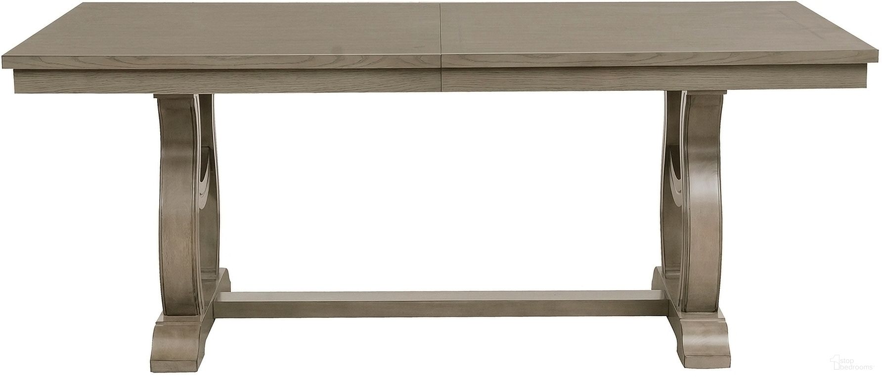 The appearance of Vermillion Subtle Bisque Extendable Dining Table designed by Homelegance in the traditional interior design. This brown piece of furniture was selected by 1StopBedrooms from Vermillion Collection to add a touch of cosiness and style into your home. Sku: 5442-96;5442-96B. Table Base Style: Trestle. Table Top Shape: Rectangular. Size: 42". Material: Oak Veneer.