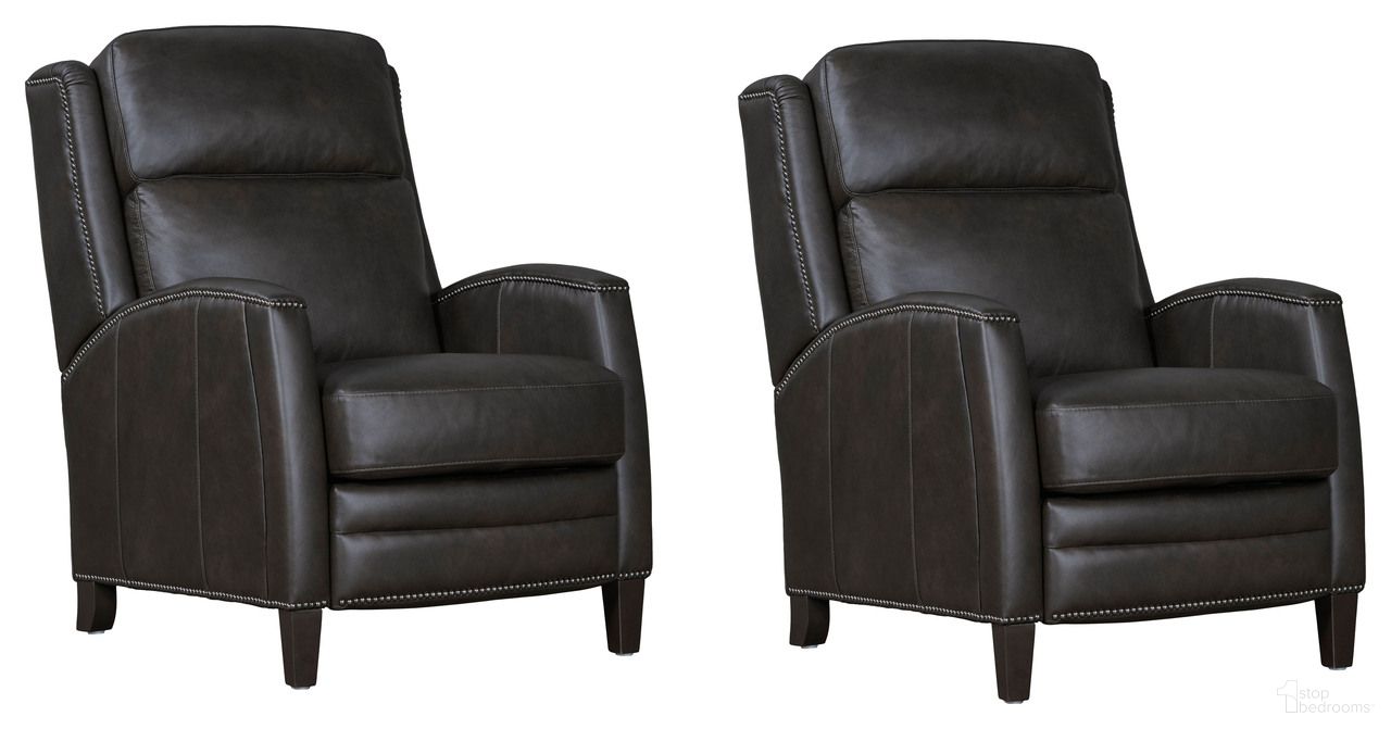 The appearance of Vermont Power Cordless High Leg Recliner with Power Headrest Set of 2 In Slate Noire designed by Parker House in the traditional interior design. This slate noire piece of furniture was selected by 1StopBedrooms from Vermont Collection to add a touch of cosiness and style into your home. Sku: MVMT#812PH-P25-SLNO;MVMT#812PH-P25-SLNO. Material: Top Grain Leather.