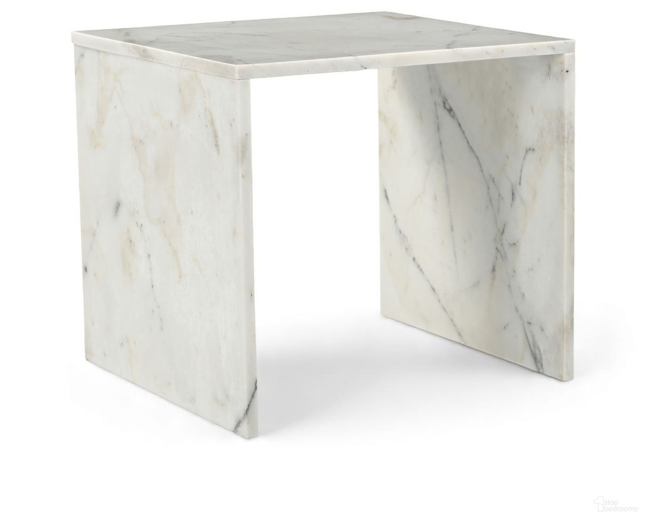 Vernazza Marble End/Side Table In White