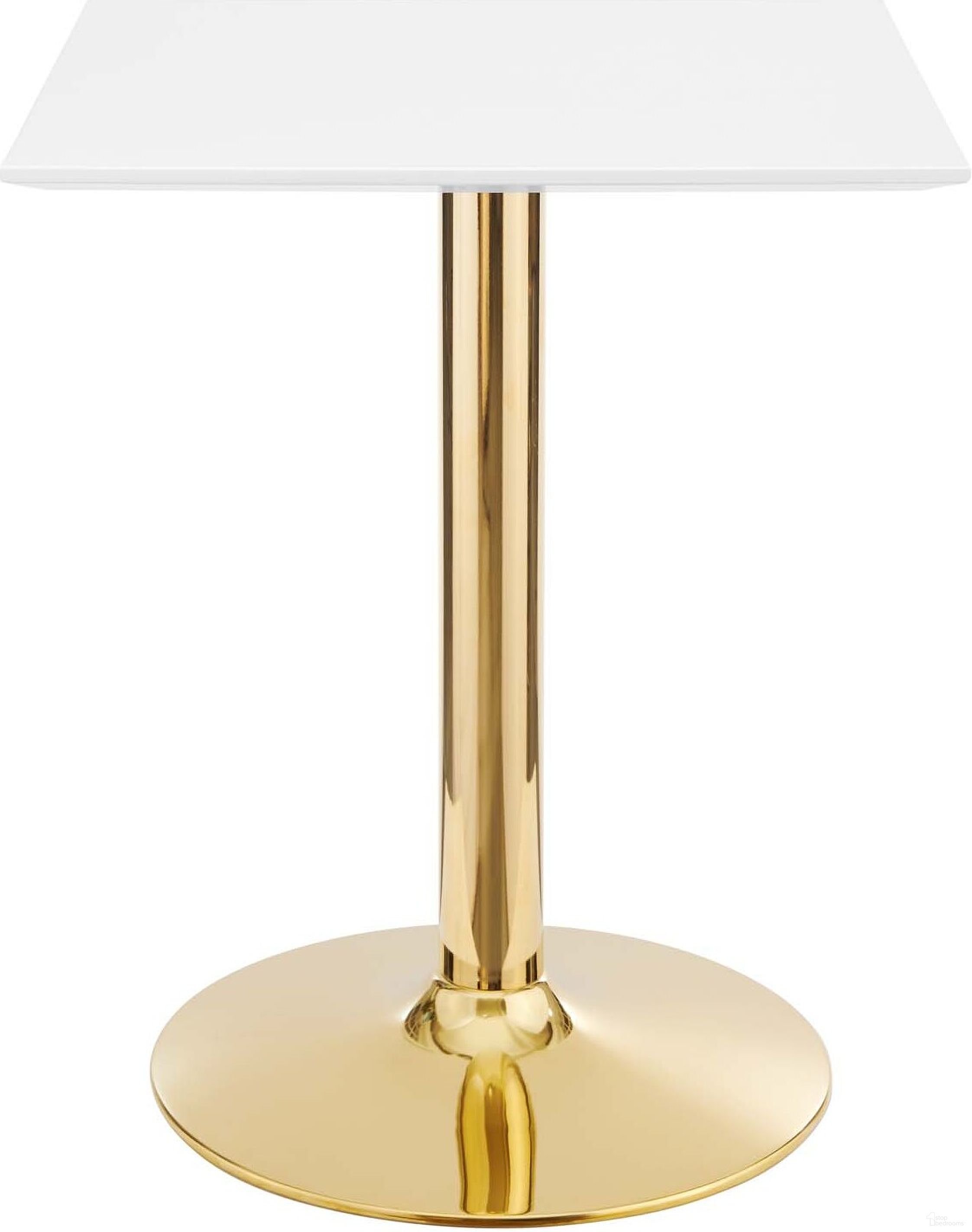 The appearance of Verne 24 Inch Square Dining Table In Gold/White designed by Modway in the modern / contemporary interior design. This gold white piece of furniture  was selected by 1StopBedrooms from Verne Collection to add a touch of cosiness and style into your home. Sku: EEI-1122-WHI-TOP;EEI-4072-GLD-BASE. Table Base Style: Pedestal. Table Top Shape: Square. Material: MDF. Size: 24" x 24".