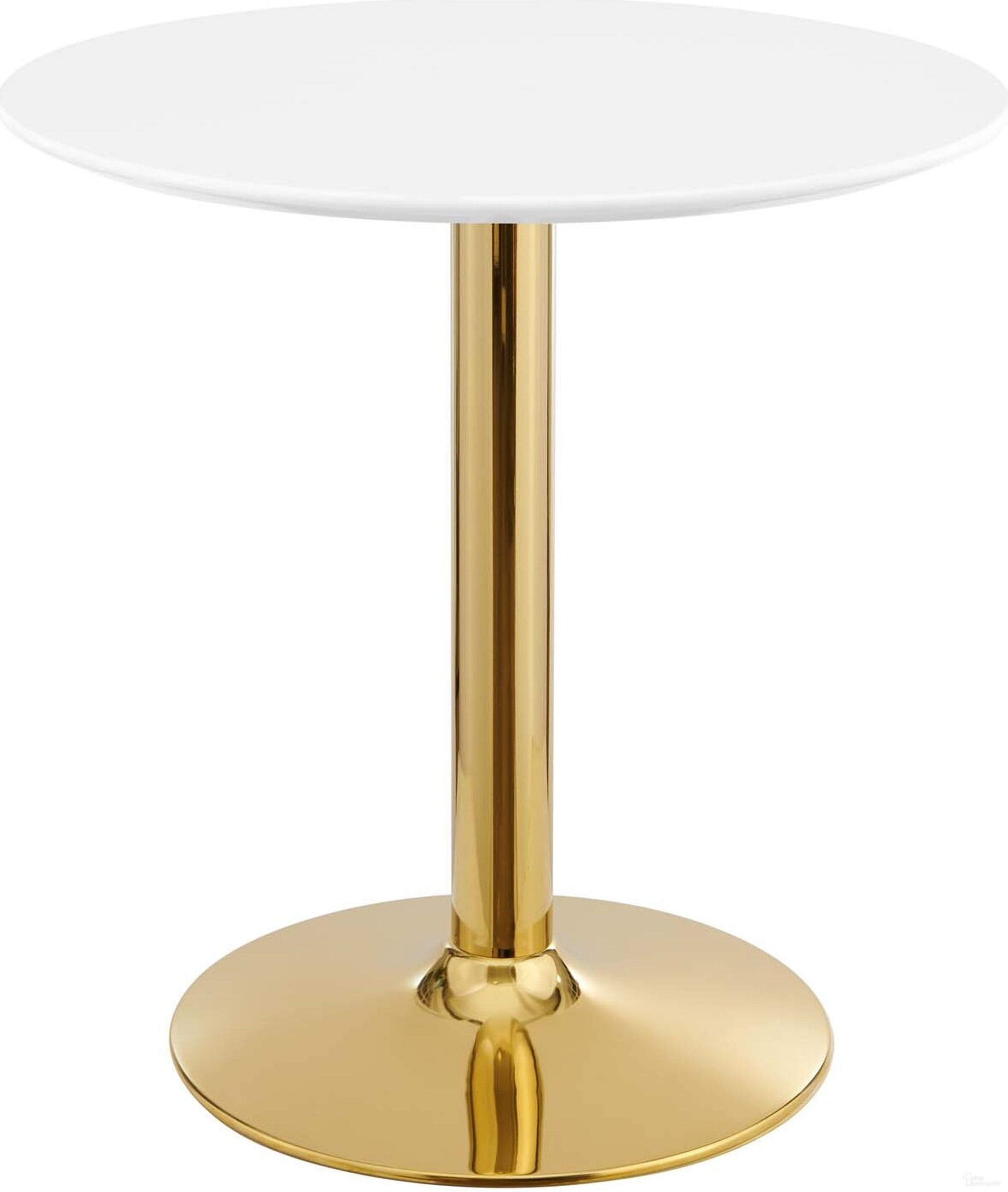 The appearance of Verne 28 Inch Dining Table In Gold/White designed by Modway in the modern / contemporary interior design. This gold white piece of furniture  was selected by 1StopBedrooms from Verne Collection to add a touch of cosiness and style into your home. Sku: EEI-1115-WHI-TOP;EEI-4072-GLD-BASE. Table Base Style: Pedestal. Table Top Shape: Round. Material: MDF. Size: 28".