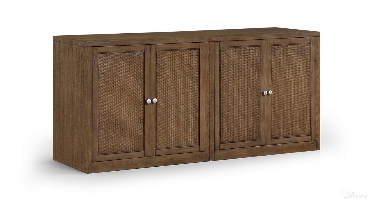 The appearance of Vero Solid Wood and Oak Veneer 2-Piece Sideboard In Brown designed by Meridian in the modern / contemporary interior design. This brown piece of furniture was selected by 1StopBedrooms from Vero Collection to add a touch of cosiness and style into your home. Sku: 77052Brown-T;77052Brown-T. Material: Cane.