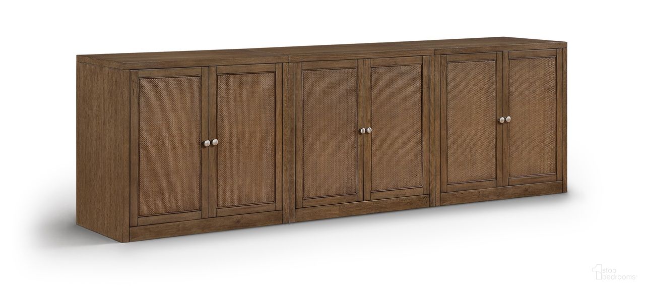 The appearance of Vero Solid Wood and Oak Veneer 3-Piece Sideboard In Brown designed by Meridian in the modern / contemporary interior design. This brown piece of furniture was selected by 1StopBedrooms from Vero Collection to add a touch of cosiness and style into your home. Sku: 77052Brown-T;77052Brown-T;77052Brown-T. Material: Cane.
