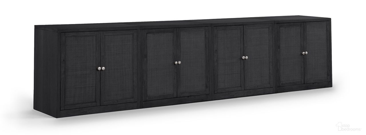 The appearance of Vero Solid Wood and Oak Veneer 4-Piece Sideboard In Black designed by Meridian in the modern / contemporary interior design. This black piece of furniture  was selected by 1StopBedrooms from Vero Collection to add a touch of cosiness and style into your home. Sku: 77052Black-T;77052Black-T;77052Black-T;77052Black-T. Material: Cane.