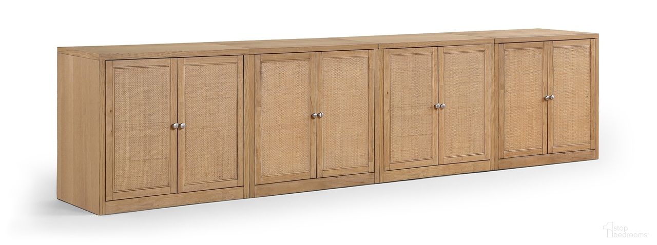 The appearance of Vero Solid Wood and Oak Veneer 4-Piece Sideboard In Natural designed by Meridian in the modern / contemporary interior design. This natural piece of furniture was selected by 1StopBedrooms from Vero Collection to add a touch of cosiness and style into your home. Sku: 77052Natural-T;77052Natural-T;77052Natural-T;77052Natural-T. Material: Cane.