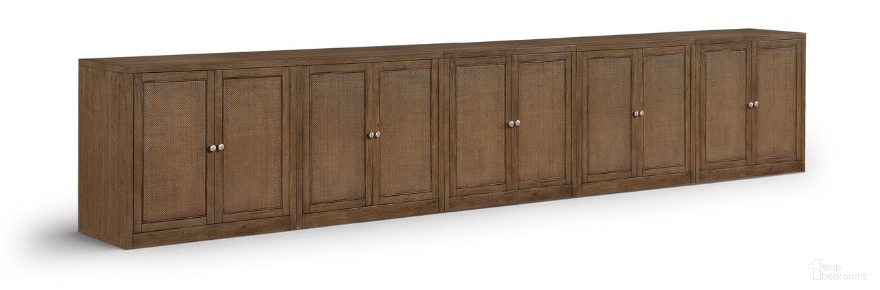 Vero Solid Wood and Oak Veneer 5-Piece Sideboard In Brown