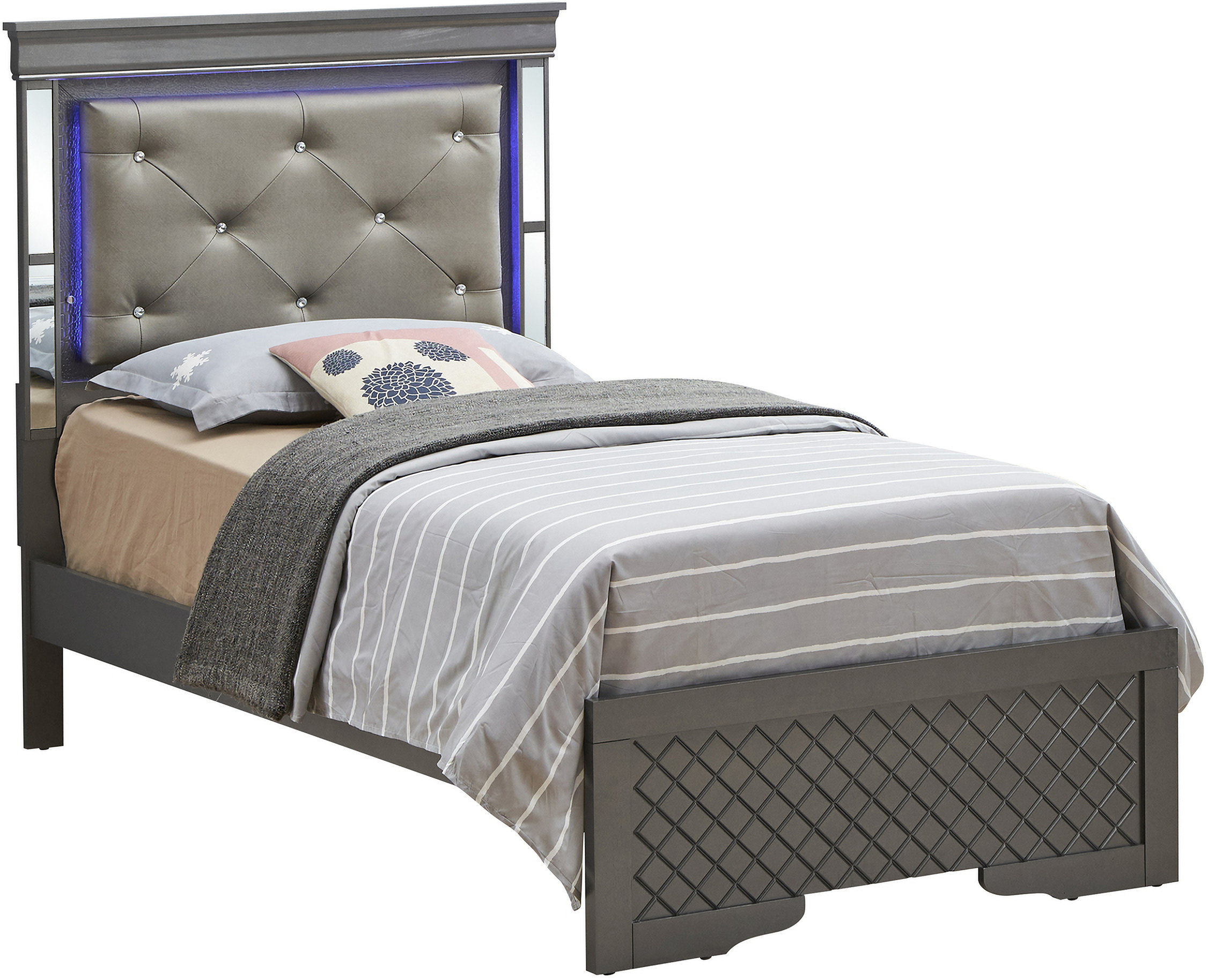 Verona Full Bed In Metalic Black by Glory 1StopBedrooms