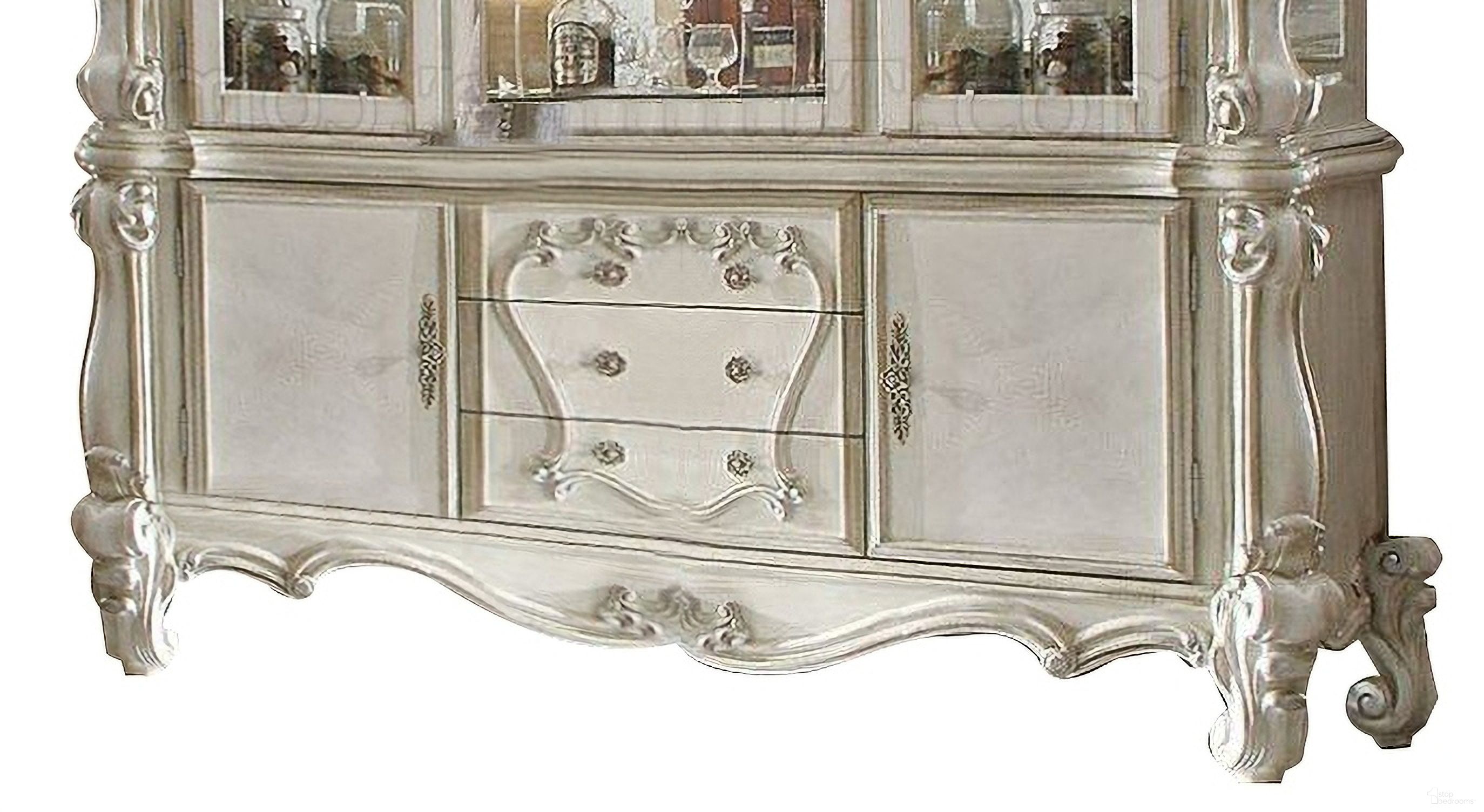 The appearance of Versailles Buffet And Hutch Finish In Bone White designed by ACME in the rustic / southwestern interior design. This bone white piece of furniture was selected by 1StopBedrooms from Versailles Collection to add a touch of cosiness and style into your home. Sku: 61135B. Material: Wood.