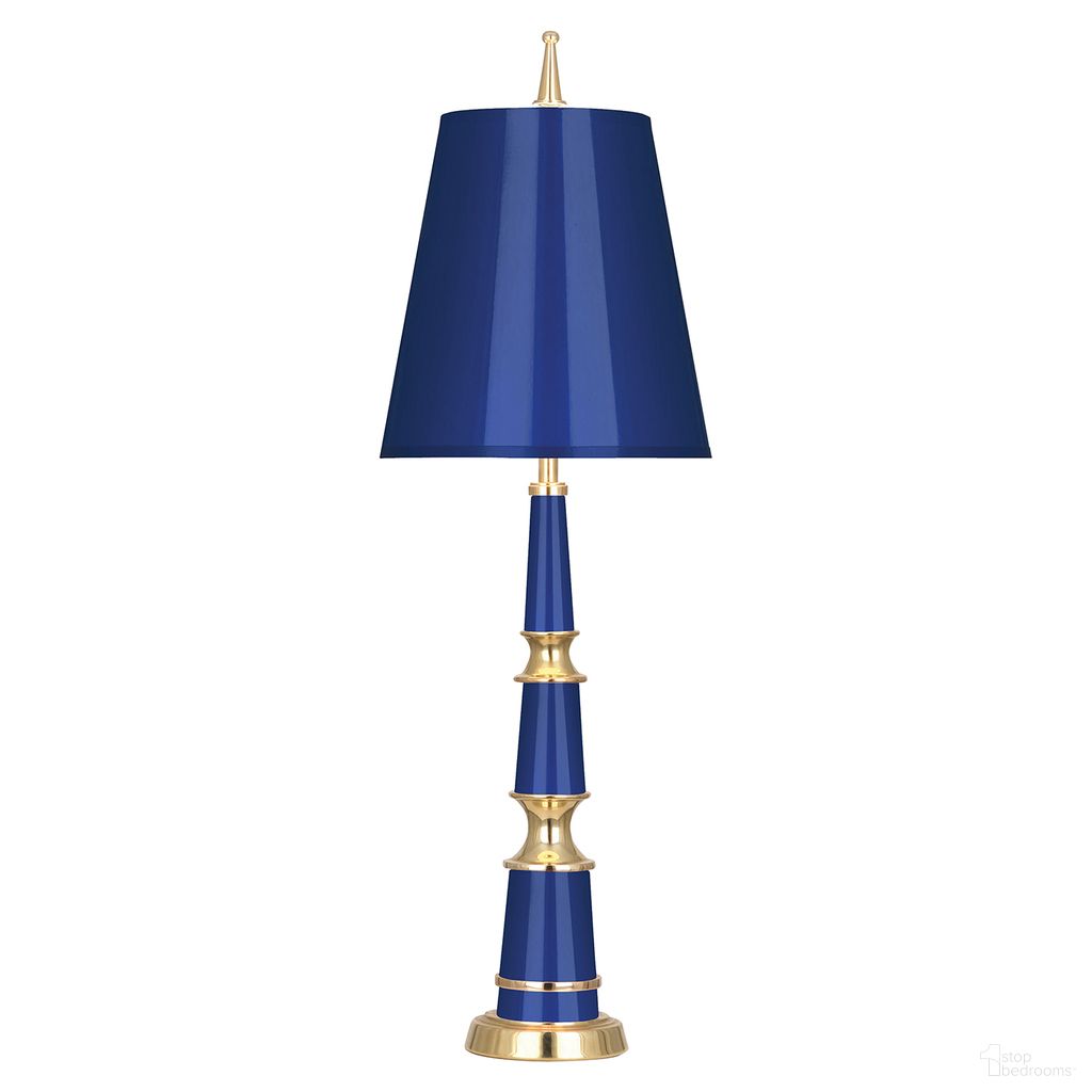 The appearance of Versailles Buffet Lamp In Navy and Brass designed by Jonathan Adler in the modern / contemporary interior design. This navy and brass piece of furniture was selected by 1StopBedrooms from Versailles Collection to add a touch of cosiness and style into your home. Sku: 34196. Material: Lacquer.