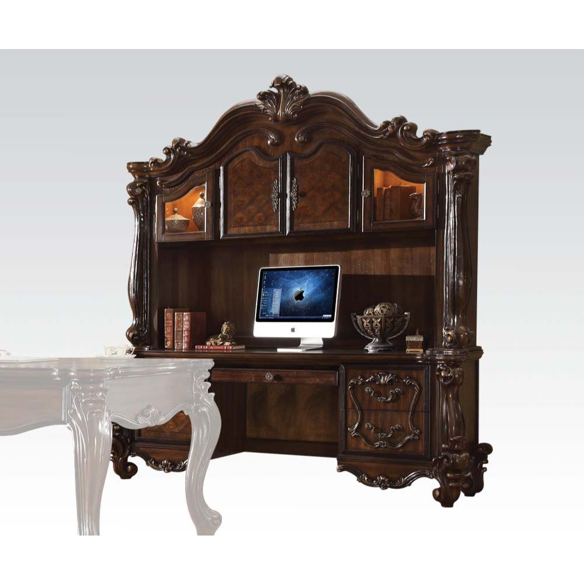 Computer desk with hutch cherry deals finish