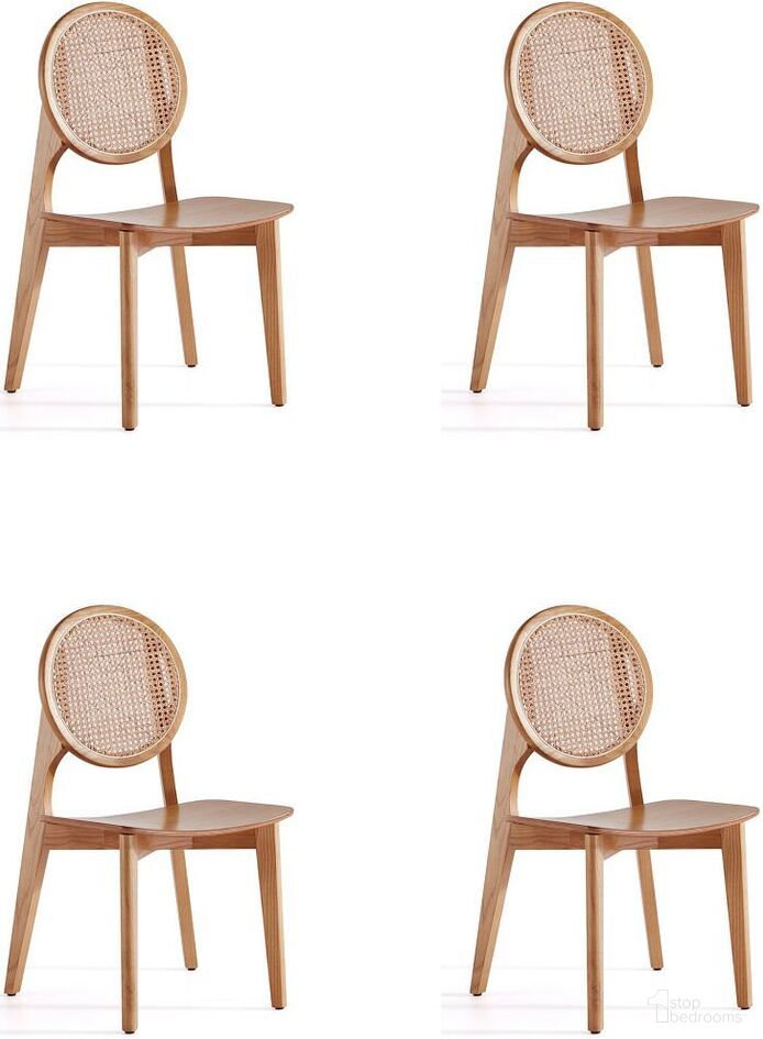 The appearance of Versailles Round Dining Chair In Nature Cane Set of 4 designed by Manhattan Comfort in the industrial interior design. This nature piece of furniture was selected by 1StopBedrooms from Versailles Collection to add a touch of cosiness and style into your home. Sku: DCCA11-NA;DCCA11-NA. Material: Wood. Chair Type: Side Chair.