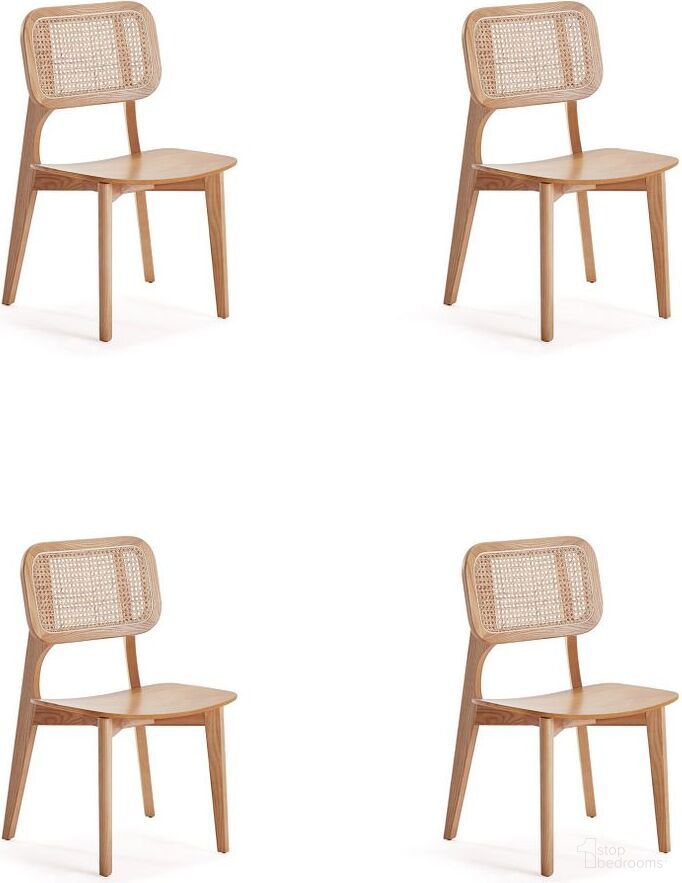 Versailles Square Dining Chair In Nature Cane Set of 4