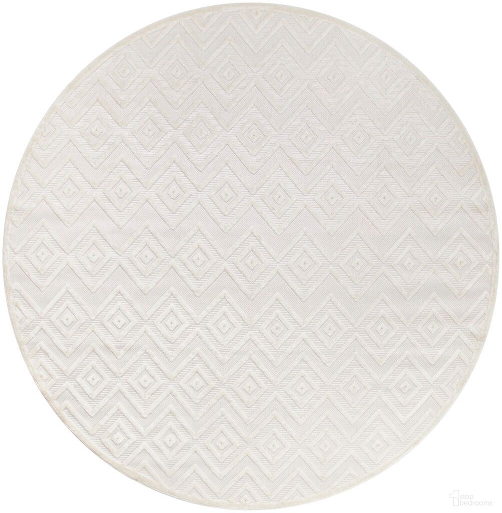 Versatile 10' x 10' Round Rug In Ivory White