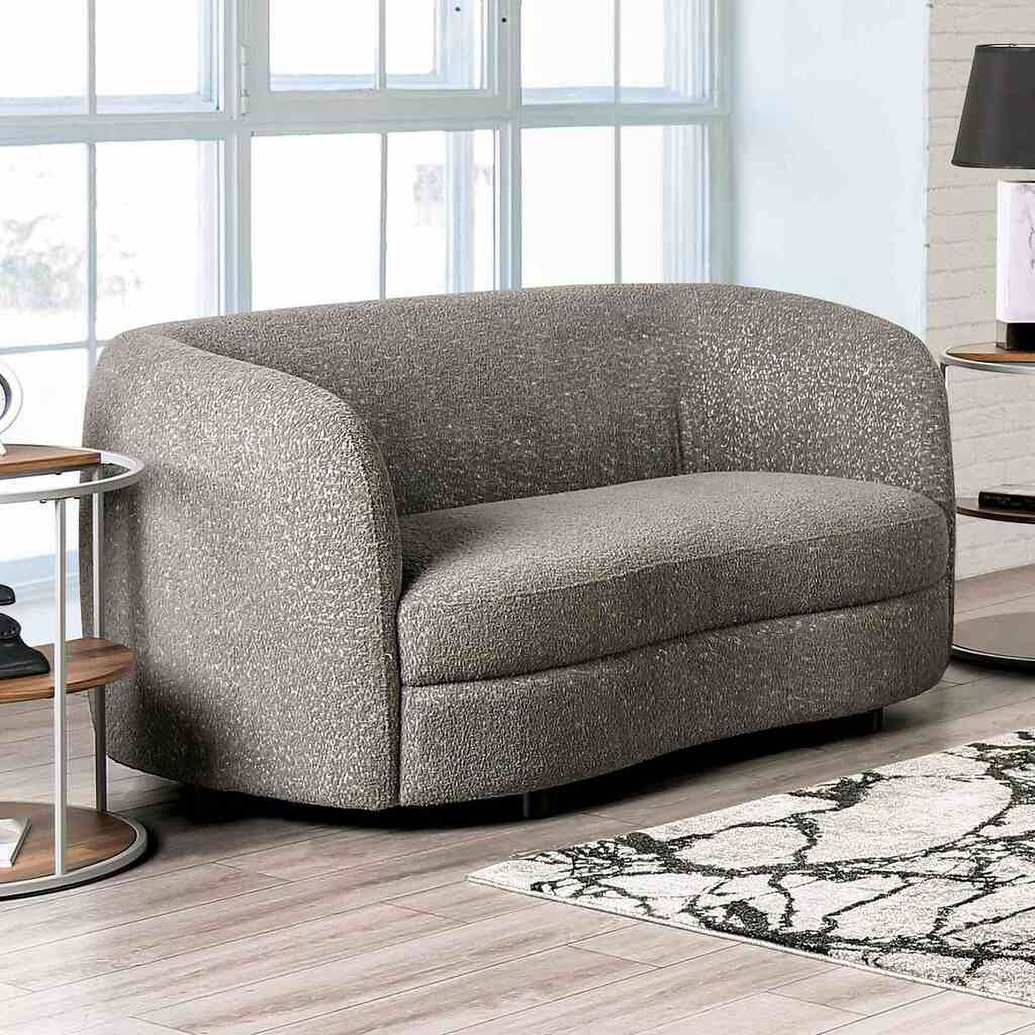 The appearance of Versoix Loveseat In Charcoal Gray designed by Furniture of America in the modern / contemporary interior design. This charcoal gray piece of furniture was selected by 1StopBedrooms from Versoix Collection to add a touch of cosiness and style into your home. Sku: FM61003GY-LV. Material: Boucle.