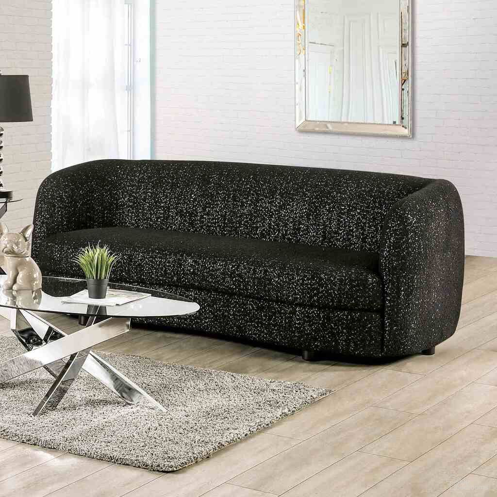 The appearance of Versoix Sofa In Black designed by Furniture of America in the modern / contemporary interior design. This black piece of furniture was selected by 1StopBedrooms from Versoix Collection to add a touch of cosiness and style into your home. Sku: FM61003BK-SF. Material: Boucle.