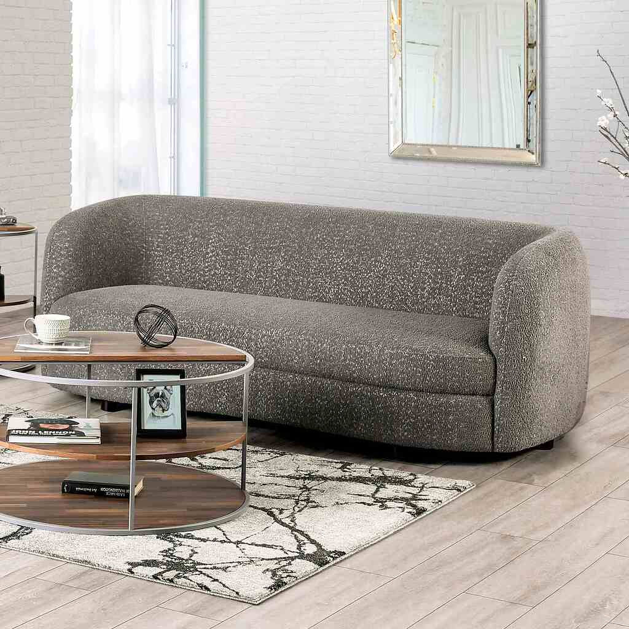 The appearance of Versoix Sofa In Charcoal Gray designed by Furniture of America in the modern / contemporary interior design. This charcoal gray piece of furniture was selected by 1StopBedrooms from Versoix Collection to add a touch of cosiness and style into your home. Sku: FM61003GY-SF. Material: Boucle.