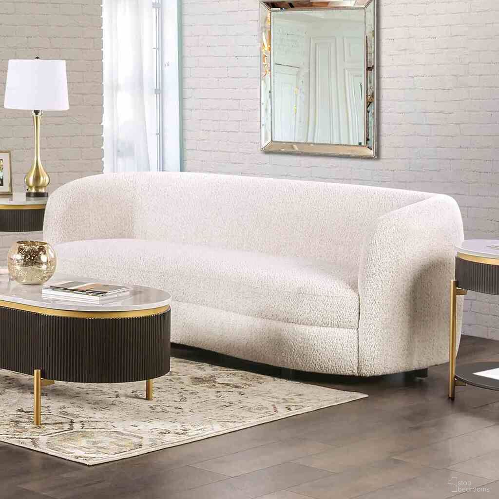 The appearance of Versoix Sofa In Off White designed by Furniture of America in the modern / contemporary interior design. This off white piece of furniture  was selected by 1StopBedrooms from Versoix Collection to add a touch of cosiness and style into your home. Sku: FM61003WH-SF. Material: Boucle.