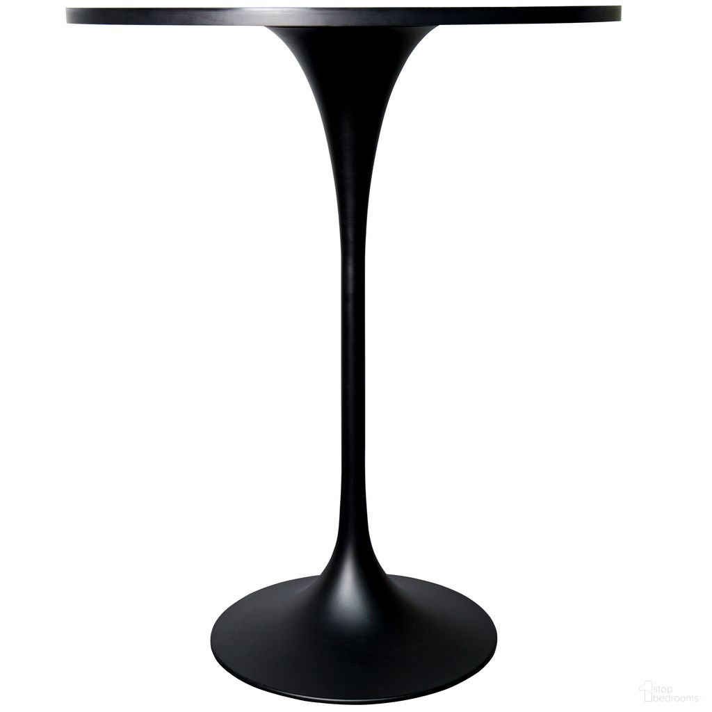 The appearance of Verve 27 Inch Round Bar Height Table with Sintered Stone Top In Black designed by LeisureMod in the modern / contemporary interior design. This black marbleized piece of furniture  was selected by 1StopBedrooms from Verve Collection to add a touch of cosiness and style into your home. Sku: VT43BL-27BLS. Table Base Style: Pedestal. Table Top Shape: Round. Material: Stone. Size: 27".