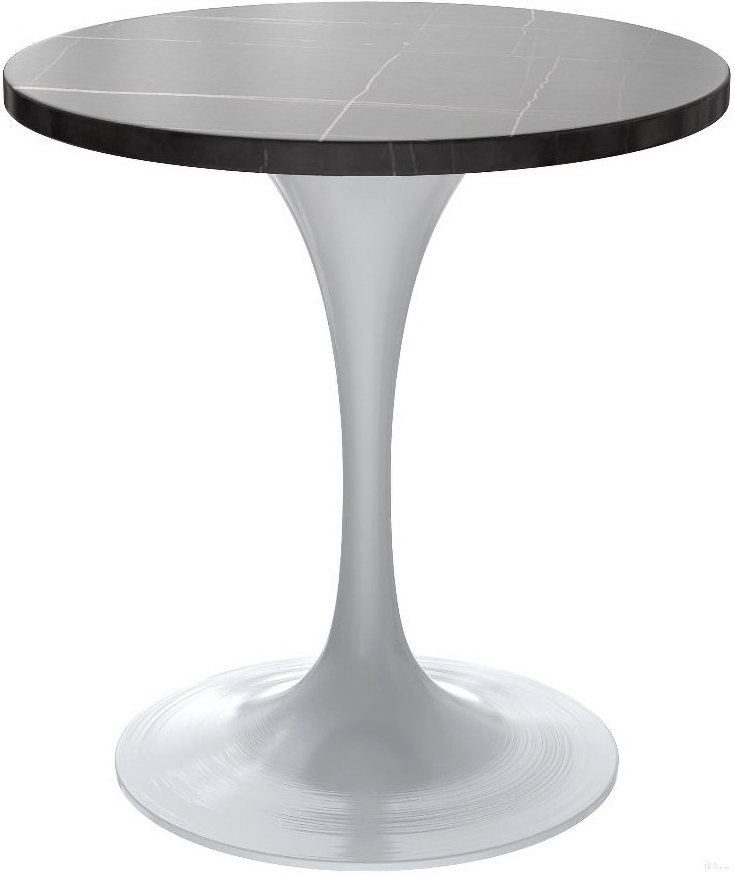 The appearance of Verve 27 Inch Round Dining Table In Black designed by LeisureMod in the modern / contemporary interior design. This black and white piece of furniture  was selected by 1StopBedrooms from Verve Collection to add a touch of cosiness and style into your home. Sku: VT20W-27BLS. Table Base Style: Pedestal. Table Top Shape: Round. Material: Stainless Steel. Size: 27".