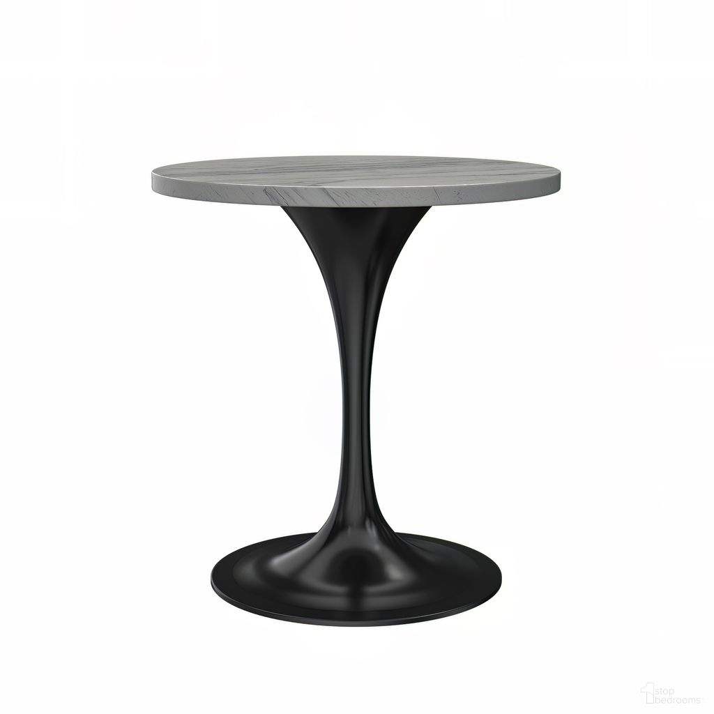The appearance of Verve 27 Inch Round Dining Table with Marbleized Top In Black and White designed by LeisureMod in the modern / contemporary interior design. This black/white piece of furniture  was selected by 1StopBedrooms from Verve Collection to add a touch of cosiness and style into your home. Sku: VT20BL-27WMR. Table Base Style: Pedestal. Table Top Shape: Round. Material: Resin. Size: 27".