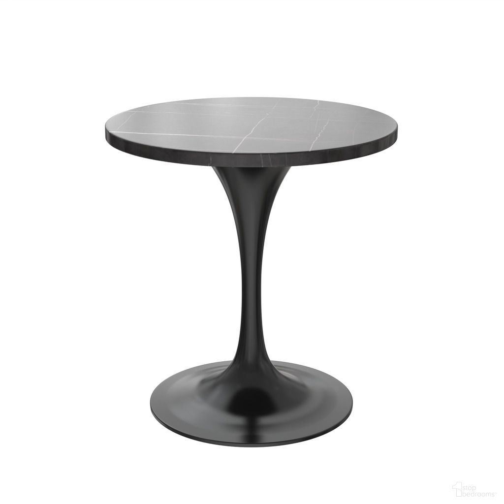 The appearance of Verve 27 Inch Round Dining Table with Sintered Stone Top In Black designed by LeisureMod in the modern / contemporary interior design. This black piece of furniture  was selected by 1StopBedrooms from Verve Collection to add a touch of cosiness and style into your home. Sku: VT20BL-27BLS. Table Base Style: Pedestal. Table Top Shape: Round. Material: Stone. Size: 27".