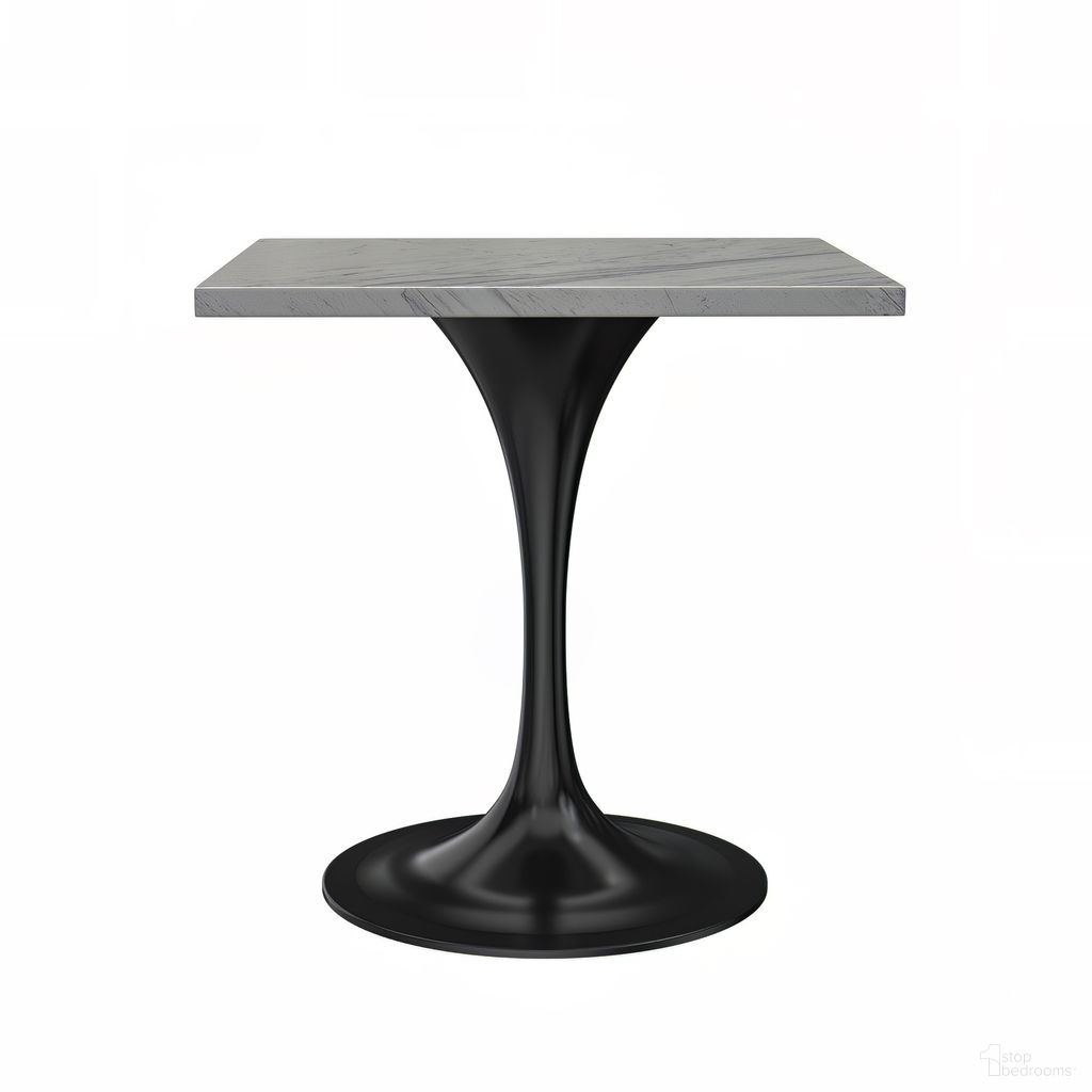 Verve 27 Inch Square Dining Table In White and Black