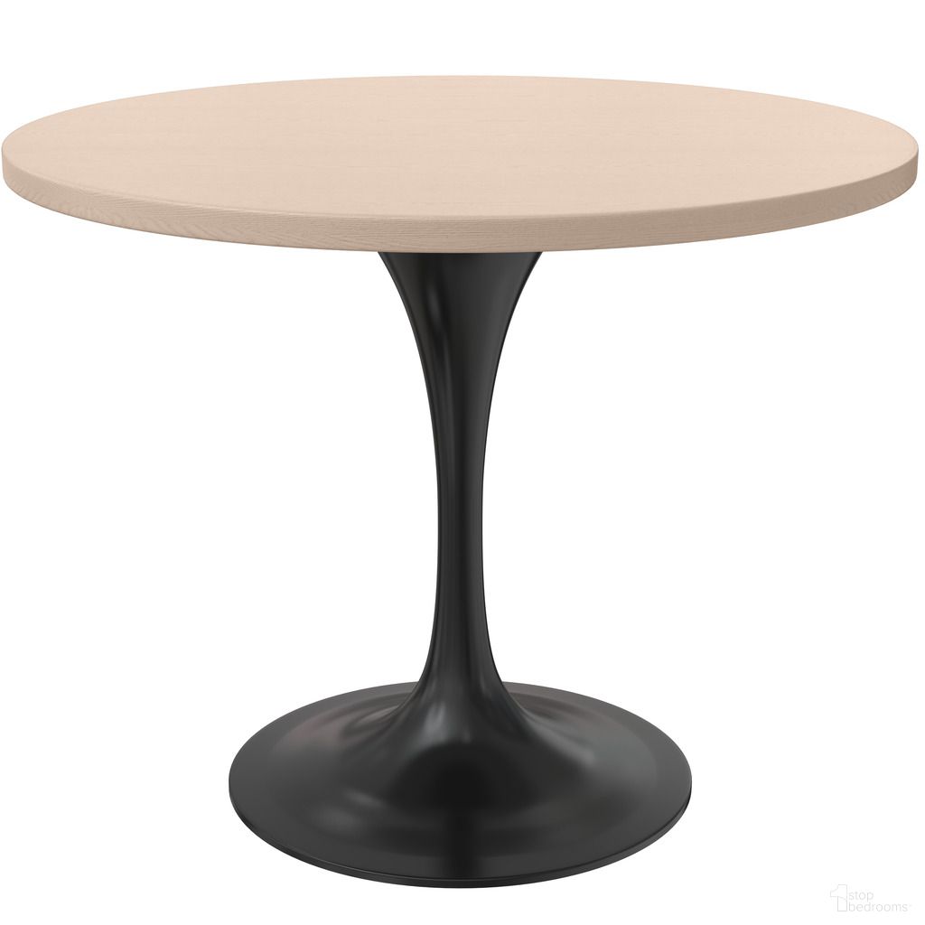 The appearance of Verve 36 Inch Round Dining Table with MDF Top In Black and Natural designed by LeisureMod in the modern / contemporary interior design. This black and natural piece of furniture  was selected by 1StopBedrooms from Verve Collection to add a touch of cosiness and style into your home. Sku: VT20BL-36LNW. Table Base Style: Pedestal. Table Top Shape: Round. Material: MDF. Size: 36".