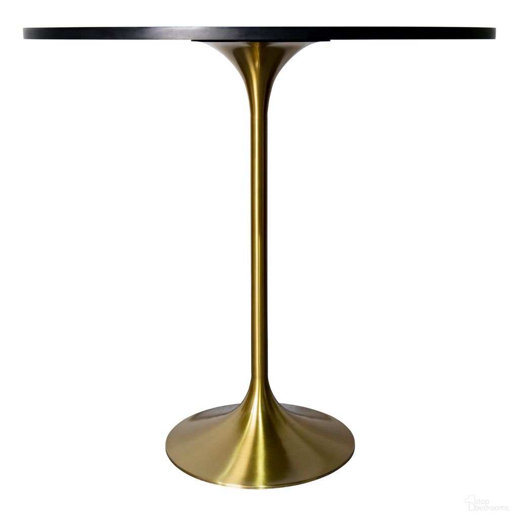 The appearance of Verve 48 Inch Round Bar Height Table with Marbelized MDF Top In Gold and Black designed by LeisureMod in the modern / contemporary interior design. This gold/black marbleized piece of furniture  was selected by 1StopBedrooms from Verve Collection to add a touch of cosiness and style into your home. Sku: VT43BG-48BLM. Table Base Style: Pedestal. Table Top Shape: Round. Material: MDF. Size: 47".