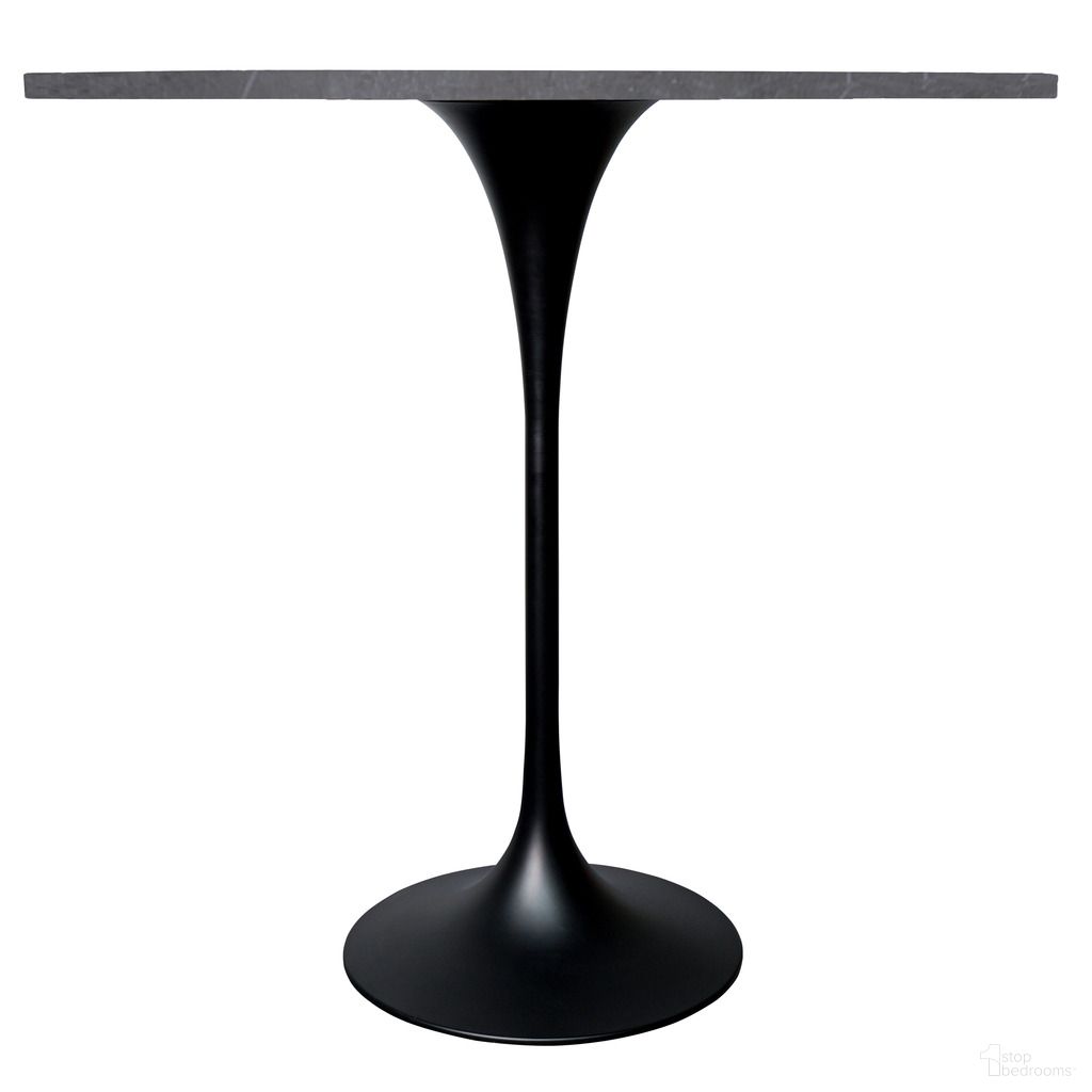 The appearance of Verve 48 Inch Round Bar Height Table with Sintered Stone Top In Black and Marble Grey designed by LeisureMod in the modern / contemporary interior design. This black/marble grey piece of furniture  was selected by 1StopBedrooms from Verve Collection to add a touch of cosiness and style into your home. Sku: VT43BL-48GRS. Table Base Style: Pedestal. Table Top Shape: Round. Material: Stone. Size: 47".