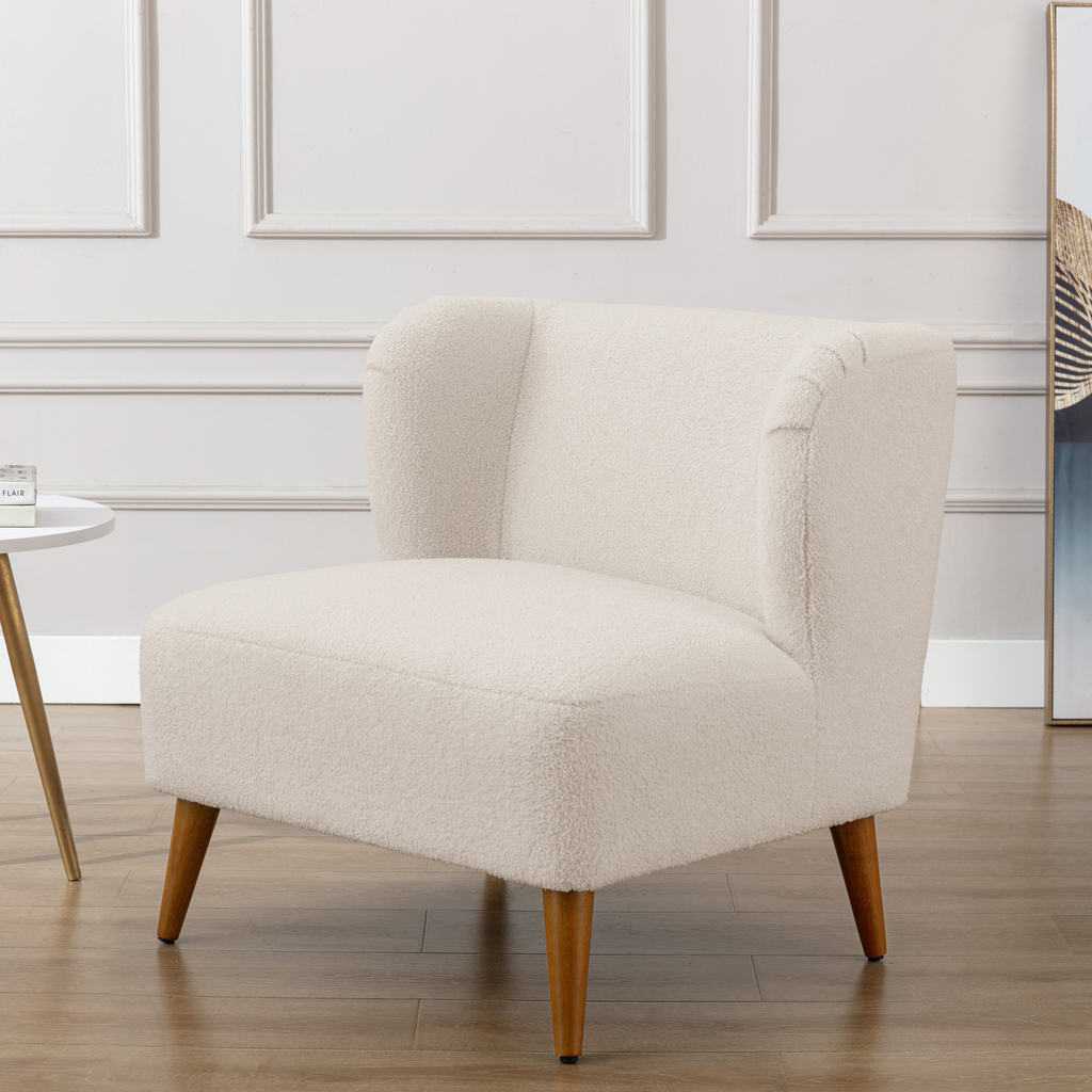 Vesper Boucle Accent Chair In Milky White by Comfort Pointe | 1StopBedrooms