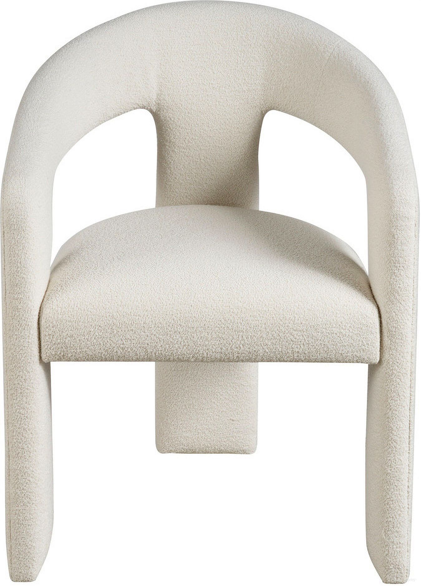 The appearance of Vesper Chair In Cream designed by Universal in the modern / contemporary interior design. This cream piece of furniture  was selected by 1StopBedrooms from Modern Collection to add a touch of cosiness and style into your home. Sku: U352638. Material: Boucle.