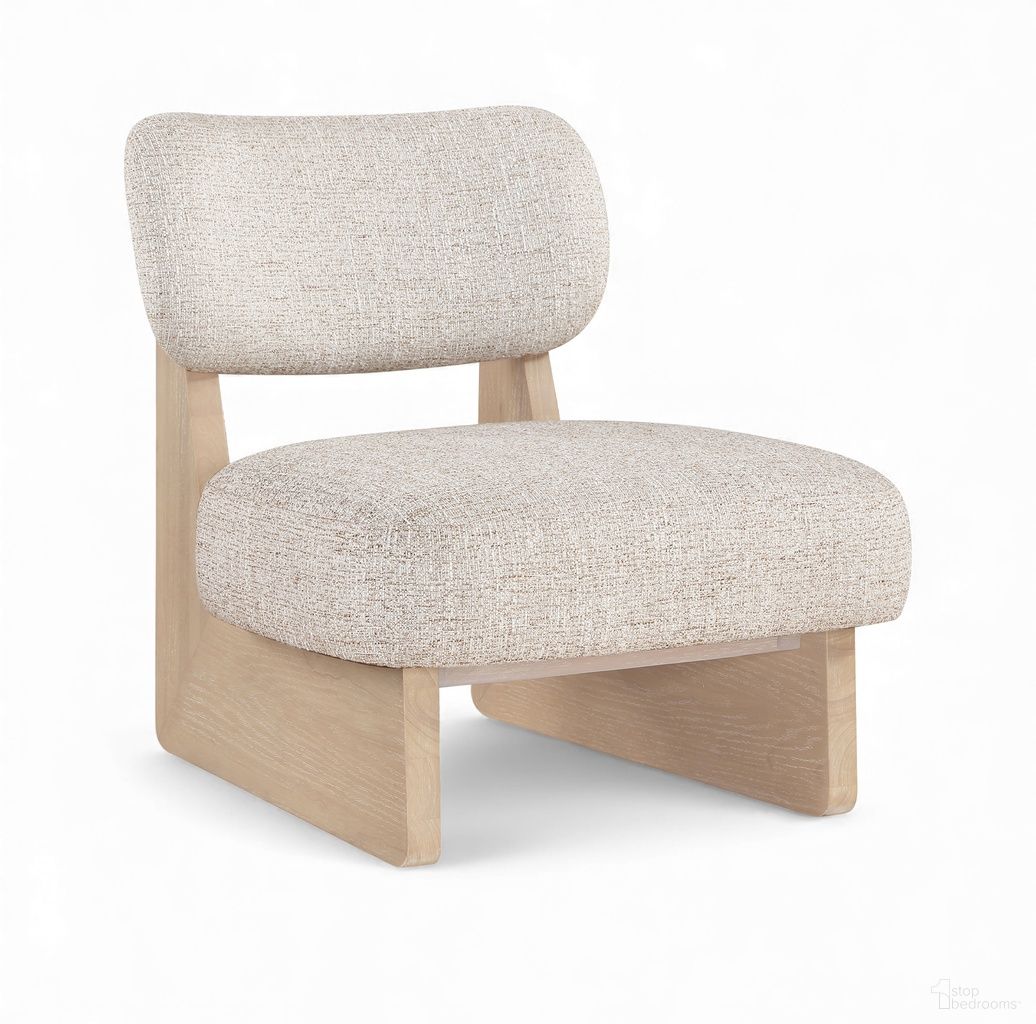 The appearance of Vetra Linen Textured Fabric Upholstered Accent Chair In Beige designed by Meridian in the modern / contemporary interior design. This beige piece of furniture was selected by 1StopBedrooms from Vetra Collection to add a touch of cosiness and style into your home. Sku: 33012Beige. Material: Foam.