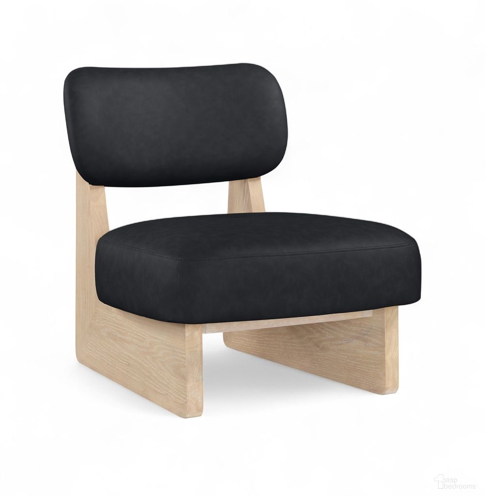 The appearance of Vetra Vegan Leather Upholstered Accent Chair In Black designed by Meridian in the modern / contemporary interior design. This black piece of furniture was selected by 1StopBedrooms from Vetra Collection to add a touch of cosiness and style into your home. Sku: 33018Black. Material: Foam.