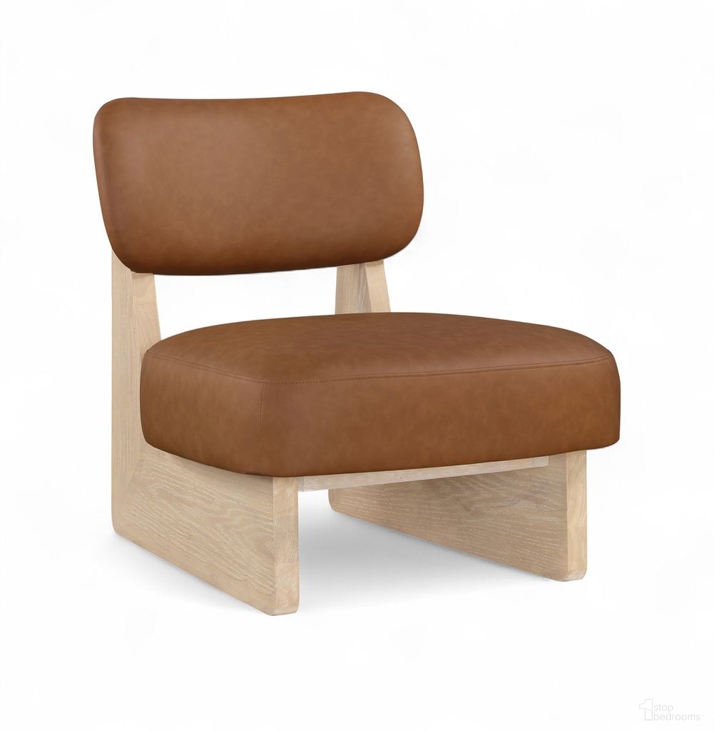 The appearance of Vetra Vegan Leather Upholstered Accent Chair In Cognac designed by Meridian in the modern / contemporary interior design. This cognac piece of furniture was selected by 1StopBedrooms from Vetra Collection to add a touch of cosiness and style into your home. Sku: 33018Cognac. Material: Foam.