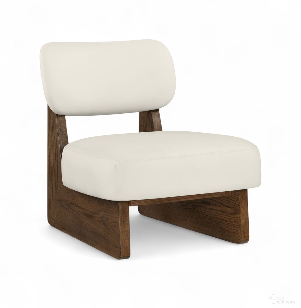 The appearance of Vetra Vegan Leather Upholstered Accent Chair In Cream designed by Meridian in the modern / contemporary interior design. This cream piece of furniture was selected by 1StopBedrooms from Vetra Collection to add a touch of cosiness and style into your home. Sku: 33019Cream. Material: Foam.