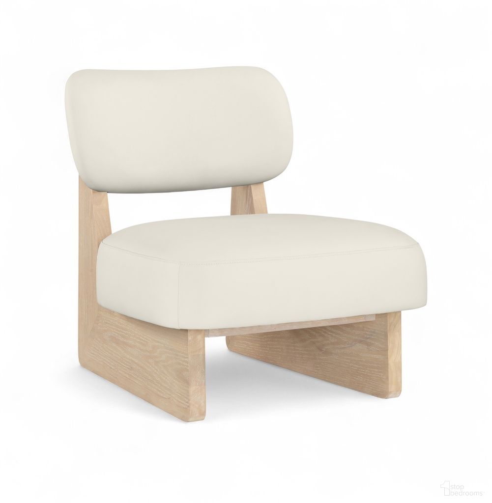 The appearance of Vetra Vegan Leather Upholstered Accent Chair In Cream designed by Meridian in the modern / contemporary interior design. This cream piece of furniture  was selected by 1StopBedrooms from Vetra Collection to add a touch of cosiness and style into your home. Sku: 33018Cream. Material: Foam.