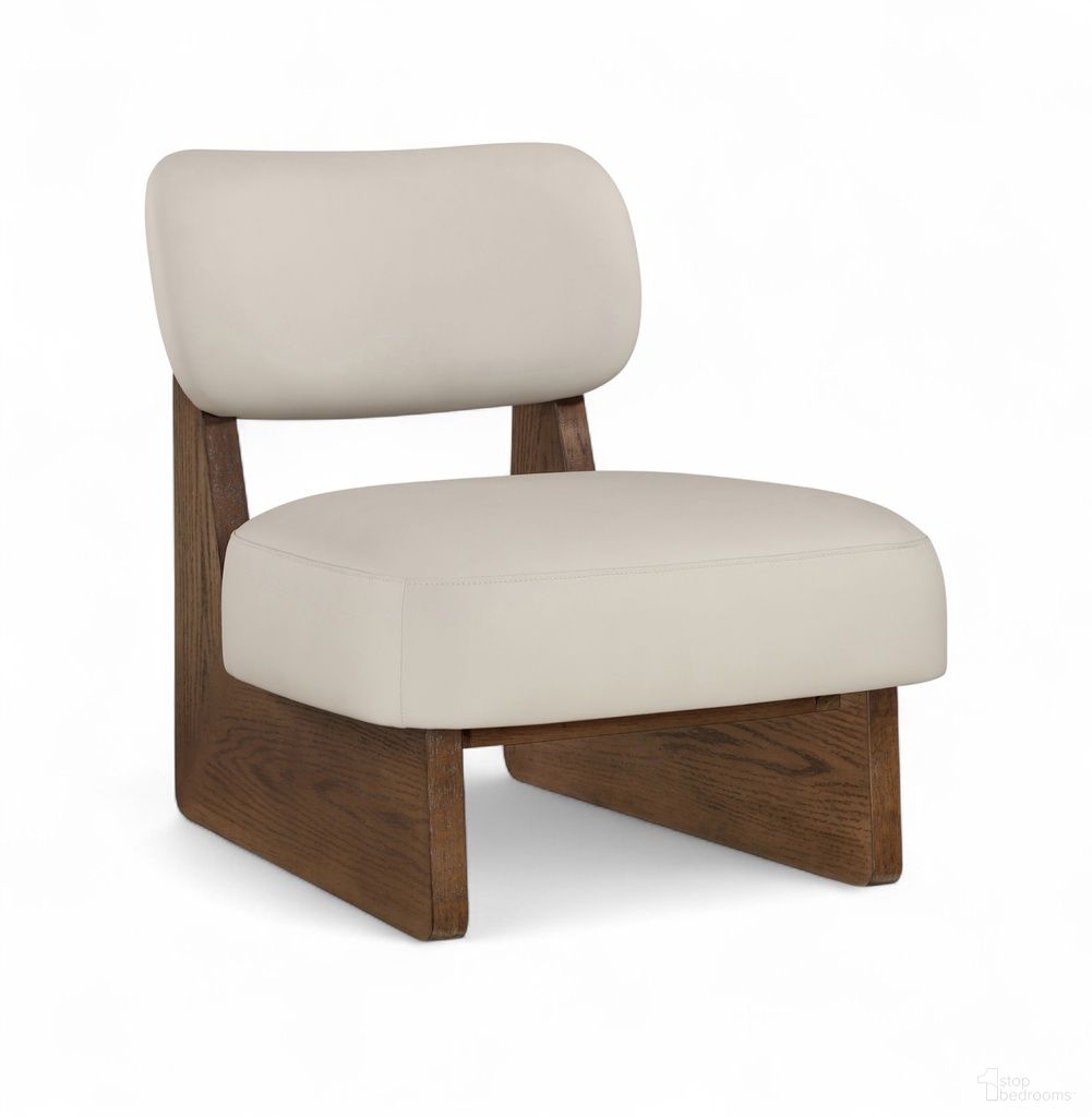 Vetra Vegan Leather Upholstered Accent Chair In Taupe